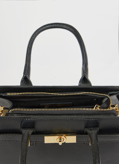 Borsa Grace in pelle Togo Nera